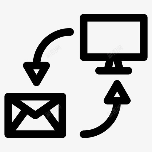 发送和接收计算机电子邮件图标svg_新图网 https://ixintu.com 共享 发送和接收 消息 电子邮件 网络 网络和internet图标 计算机