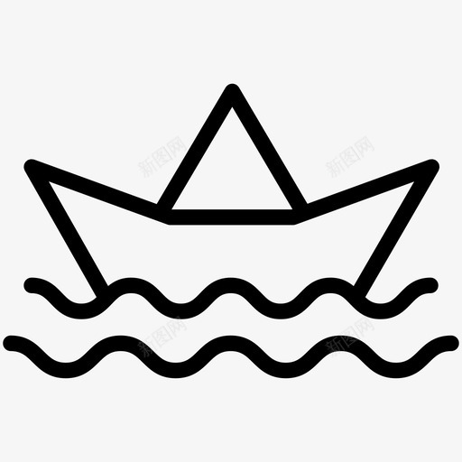 船纸纸船图标svg_新图网 https://ixintu.com 收藏4 水 纸 纸船 船