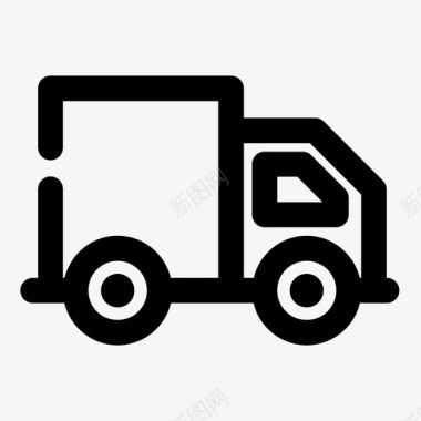 送货卡车包裹装运图标图标