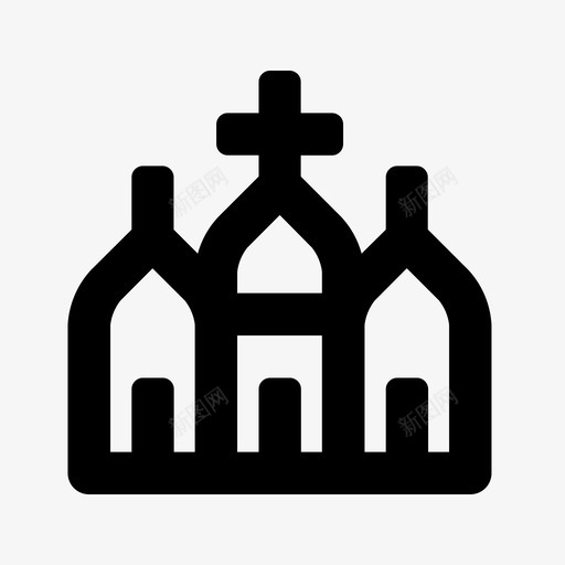 教堂建筑城堡图标svg_新图网 https://ixintu.com 城堡 基督 基督教 宗教 建筑 教堂