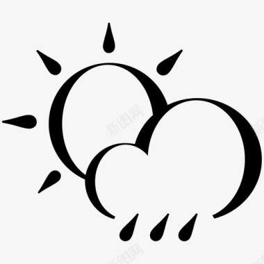 太阳云雨气候多云图标图标