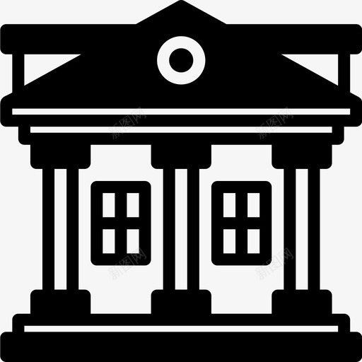 银行建筑城市图标svg_新图网 https://ixintu.com 住宅 城市 建筑 漂亮建筑物vol1solid 银行
