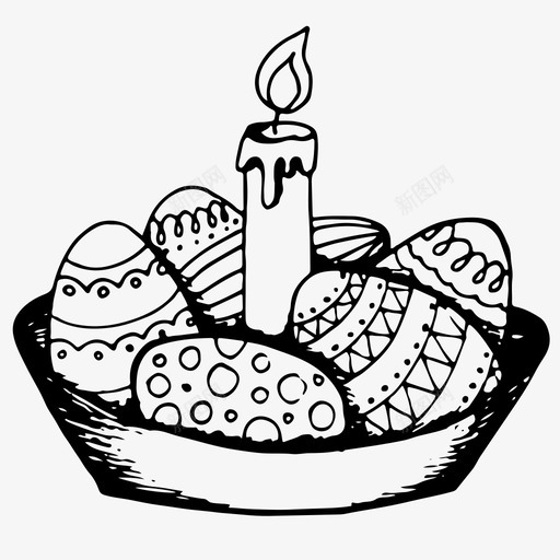 复活节彩蛋和蜡烛蜡烛复活节装饰品图标svg_新图网 https://ixintu.com 复活节彩蛋 复活节彩蛋和蜡烛 复活节装饰品 蜡烛