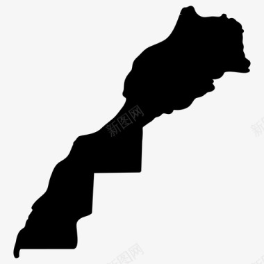 摩洛哥地图非洲国家地图填充图标图标