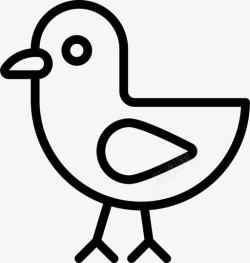 小鸡的轮廓小鸟小鸡复活节图标高清图片