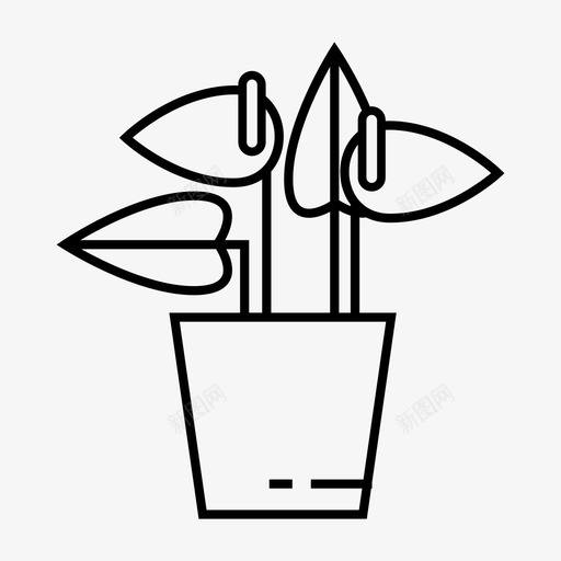 花盆里的花花家里的图标svg_新图网 https://ixintu.com 家里的 家里的植物 花 花盆里的花 莉莉