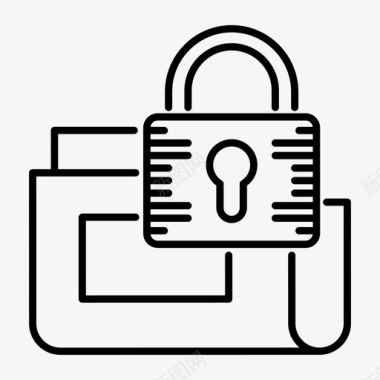 安全数据文件夹锁定安全图标图标