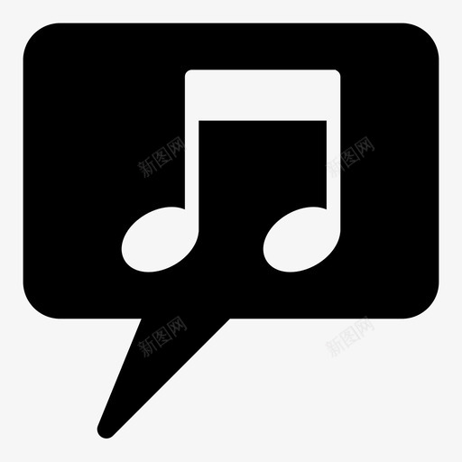 旋律音乐唱歌图标svg_新图网 https://ixintu.com 口哨 唱歌 旋律 泡泡 音乐