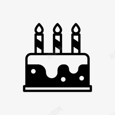 生日蛋糕蜡烛庆祝图标图标