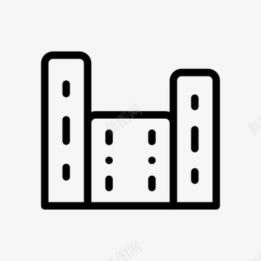 办公室建筑物网络图标图标