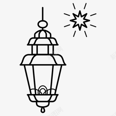 斋月灯笼穆斯林图标图标