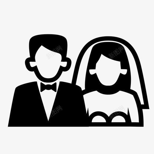 婚礼新娘新郎图标svg_新图网 https://ixintu.com 婚姻 婚礼 新娘 新郎 新郎和新娘 父母