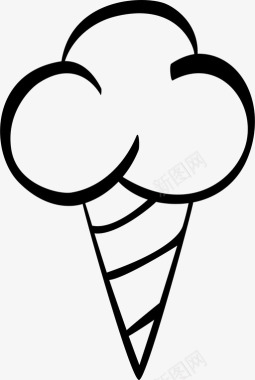 冰淇淋蛋卷手绘图标图标