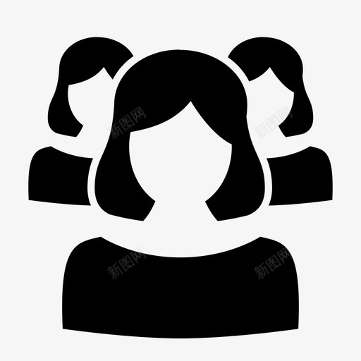 群组女性人物图标svg_新图网 https://ixintu.com 人物 女性 用户 用户图标 群组