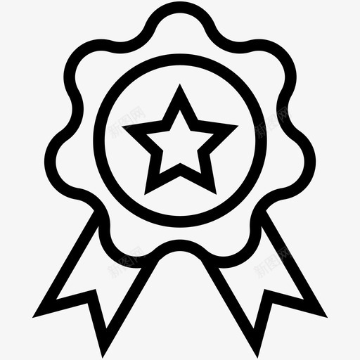 奖章获奖者徽章企业线图标svg_新图网 https://ixintu.com 企业线图标 奖章 获奖者徽章