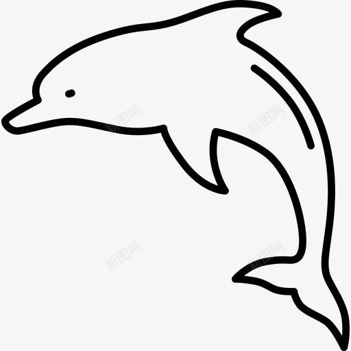 海豚跳跃动物生态图标svg_新图网 https://ixintu.com 动物 海豚跳跃 生态