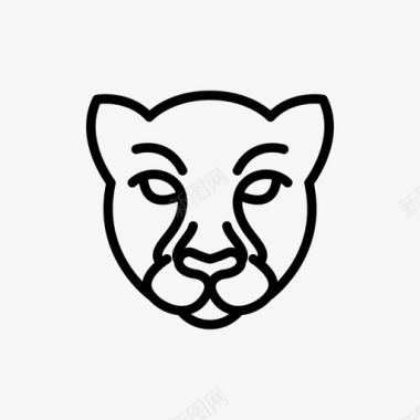 豹子动物脸图标图标