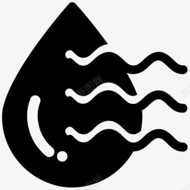 水挥发性水滴蒸汽图标图标