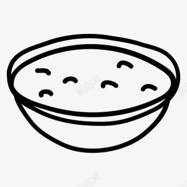 汤碗食物和蔬菜图标图标