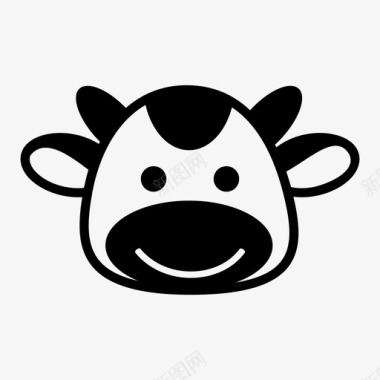 牛动物脸可爱的动物图标图标