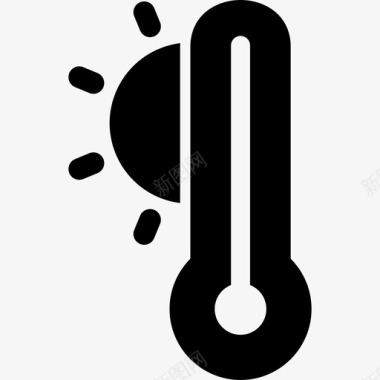 高温温度计温暖图标图标