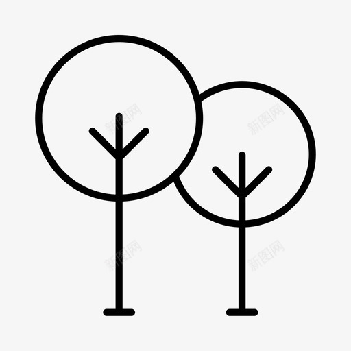 树木自然户外图标svg_新图网 https://ixintu.com 公园 多年生植物 户外 树木 自然