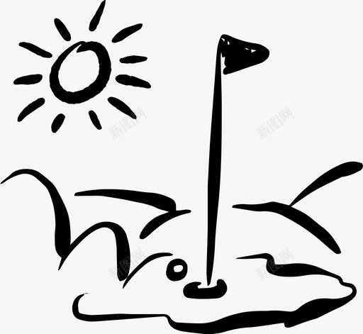 高尔夫高尔夫球随意涂鸦图标svg_新图网 https://ixintu.com 玩耍 运动涂鸦 随意涂鸦 高尔夫 高尔夫球