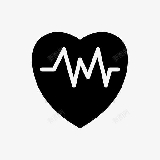 心脏心跳生命图标svg_新图网 https://ixintu.com 医学 医学符号图标 心脏 心跳 生命 脉冲