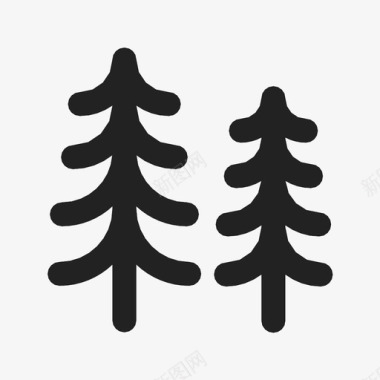松树森林自然图标图标