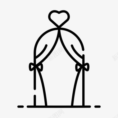 婚礼拱门庆典装饰图标图标