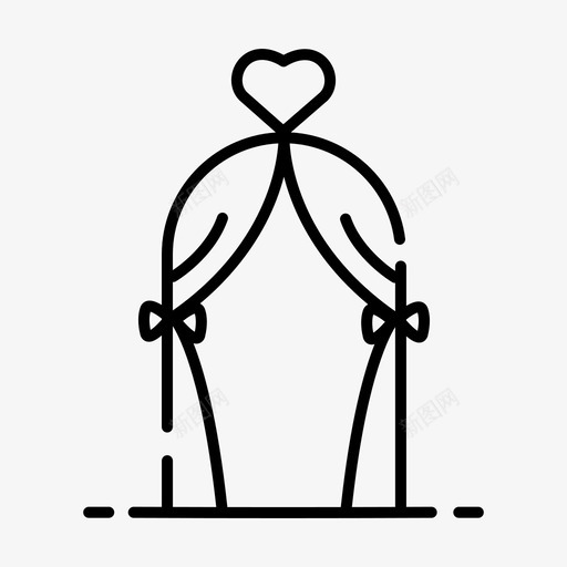 婚礼拱门庆典装饰图标svg_新图网 https://ixintu.com 大门 婚礼庆典线图标集 婚礼拱门 庆典 装饰
