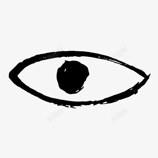眼睛手绘视图图标svg_新图网 https://ixintu.com 手绘 手绘图标 眼睛 观看 视图