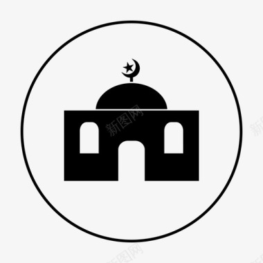 清真寺上帝祈祷图标图标