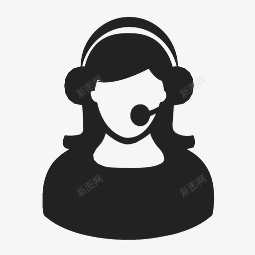 客户支持档案女性耳机图标svg_新图网 https://ixintu.com 女性 客户支持档案 耳机