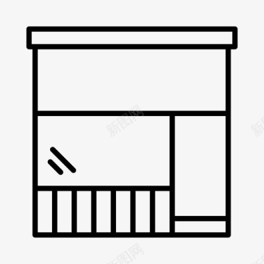 瑜伽工作室健身房冥想图标图标