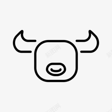 水牛动物公牛图标图标