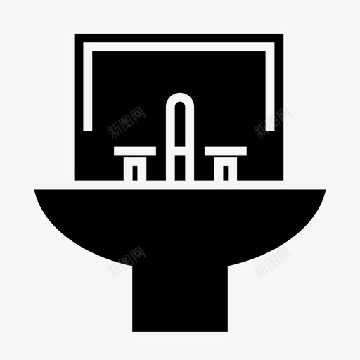 水槽脸盆浴室图标svg_新图网 https://ixintu.com 水槽 洗手盆 浴室 浴室字形图标 浴室水槽 脸盆