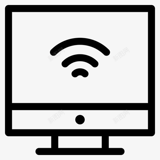 显示器连接wifi技术图标svg_新图网 https://ixintu.com wifi 技术 显示器连接