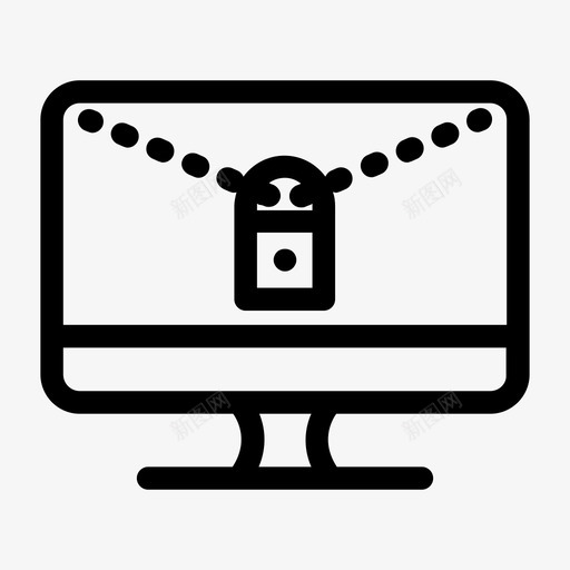 电脑锁屏图标svg_新图网 https://ixintu.com 屏 显影线 电脑 锁