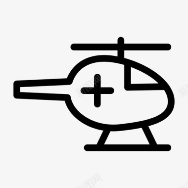 直升机急救医院图标图标