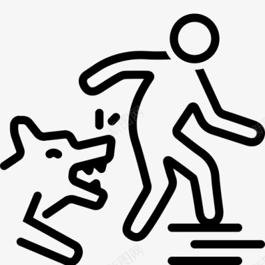 狗攻击动物咬伤图标图标
