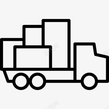 送货车面朝右运输购物成瘾图标图标