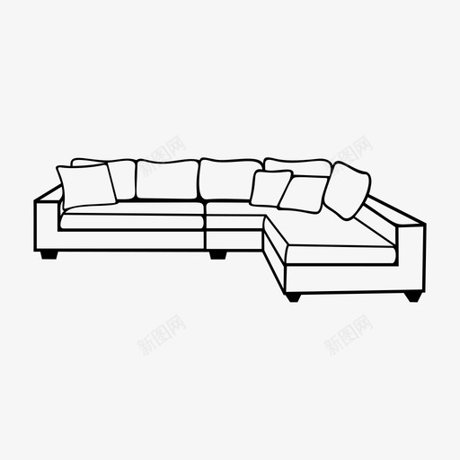 沙发家具椅子l沙发图标svg_新图网 https://ixintu.com l沙发 客厅 椅子 沙发家具 躺椅