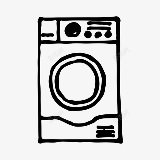 洗衣机电器手绘图标svg_新图网 https://ixintu.com 手绘 洗衣机 电器