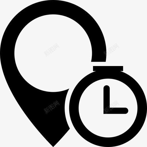 估计时间时钟目的地图标svg_新图网 https://ixintu.com 估计时间 地图引脚 平面化 引脚和标志 时钟 目的地