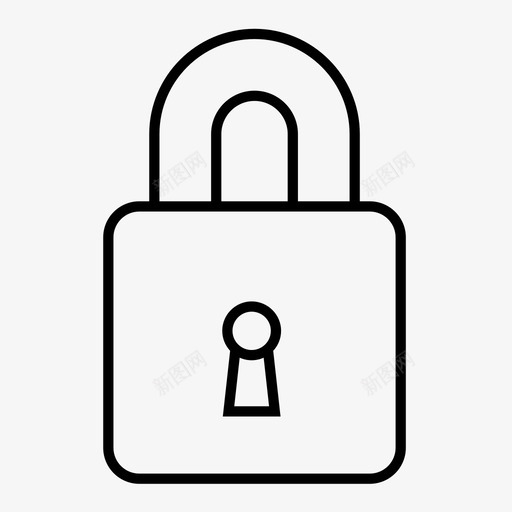 挂锁防护安全图标svg_新图网 https://ixintu.com 安全 挂锁 防护 项目管理线图标