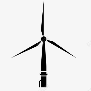 风力涡轮机电能绿色图标图标