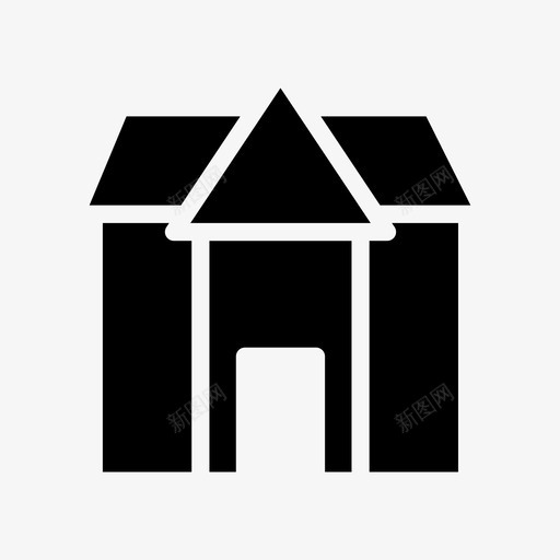 房子建筑物移动图标svg_新图网 https://ixintu.com 办公室 建筑物 房子 移动 移动用户界面设计符号图标 财产