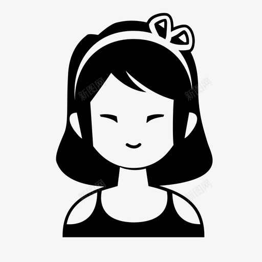 女孩可爱的人图标svg_新图网 https://ixintu.com 可爱的人 女孩