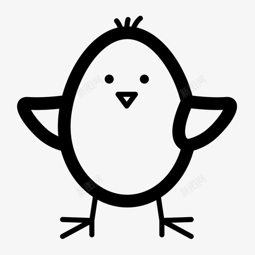 鸡鸟复活节图标svg_新图网 https://ixintu.com 复活节 鸟 鸡